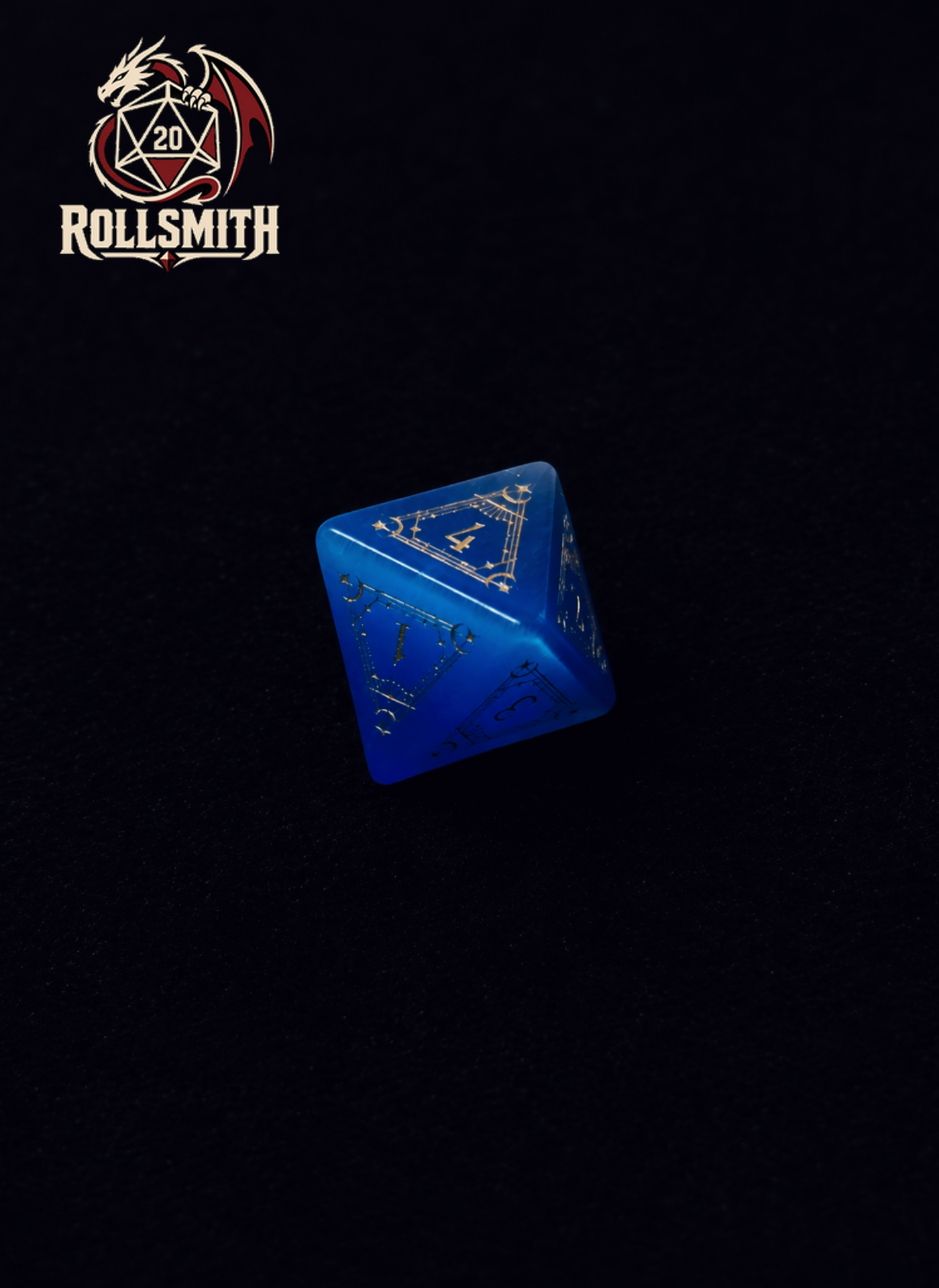 Eye of the Azure Moon – Blue Cat’s Eye 7-Piece Polyhedral Dice Set