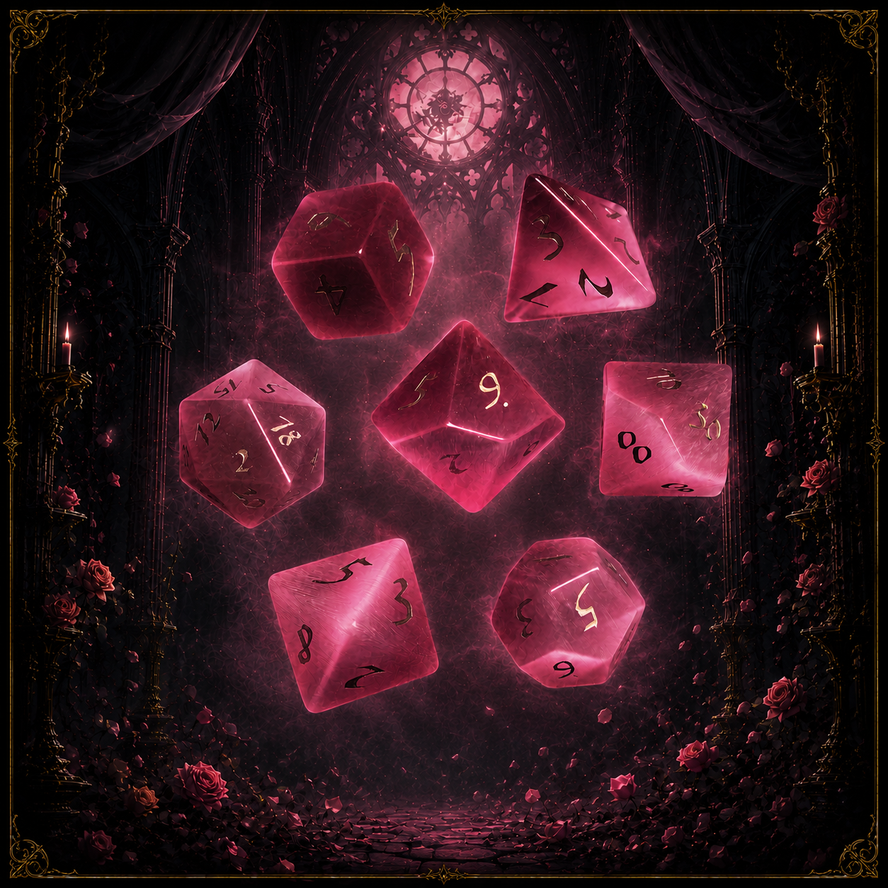 Oath of the Rose Sanctum|Pink Cat’s Eye DnD Dice Set