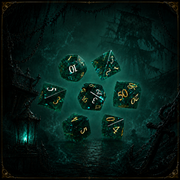 The Drowned Oath｜Green K9 Crystal Glass DnD Dice Set