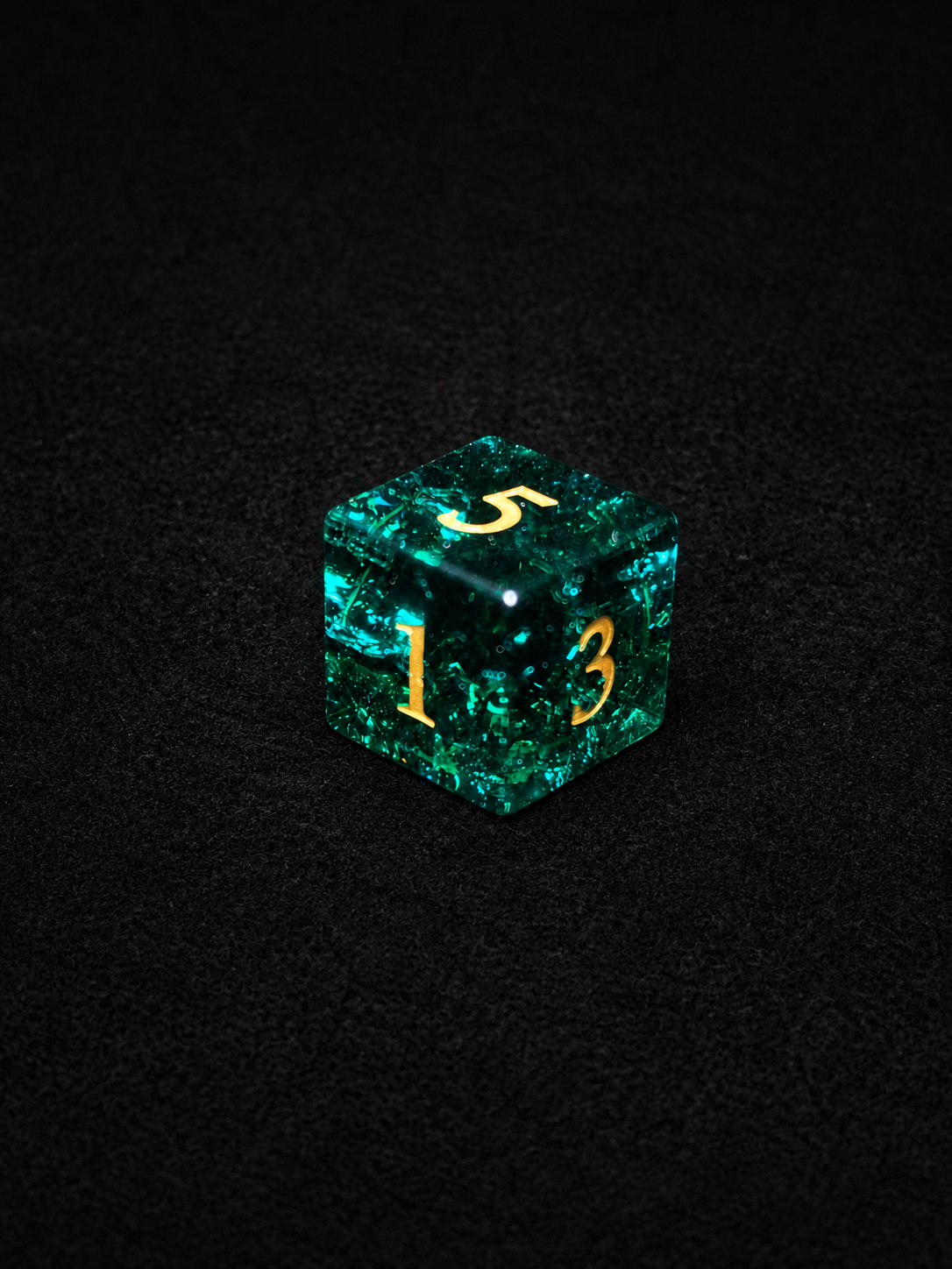 The Drowned Oath｜Green K9 Crystal Glass DnD Dice Set