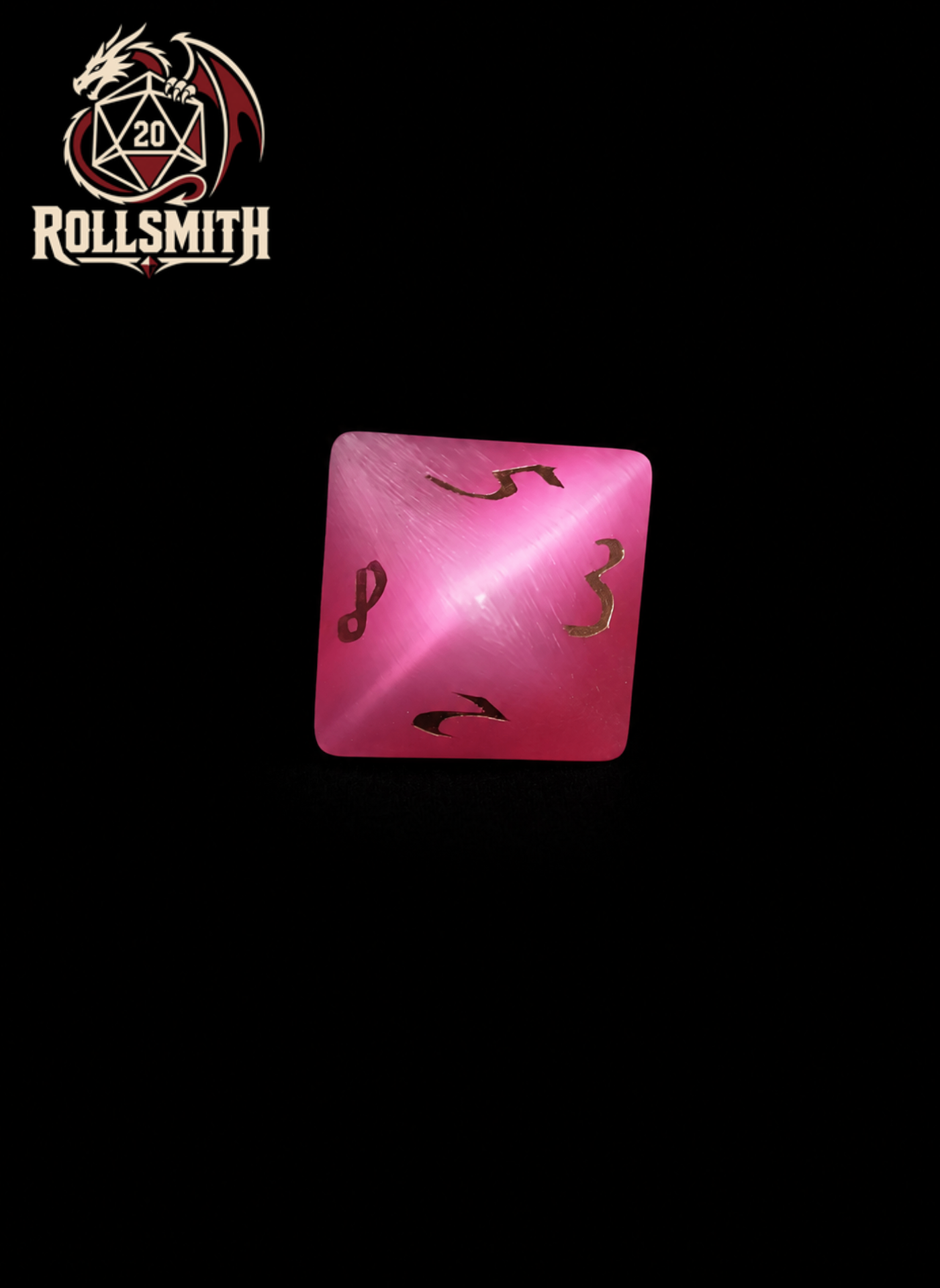 Oath of the Rose Sanctum｜Pink Cat’s Eye DnD Dice Set