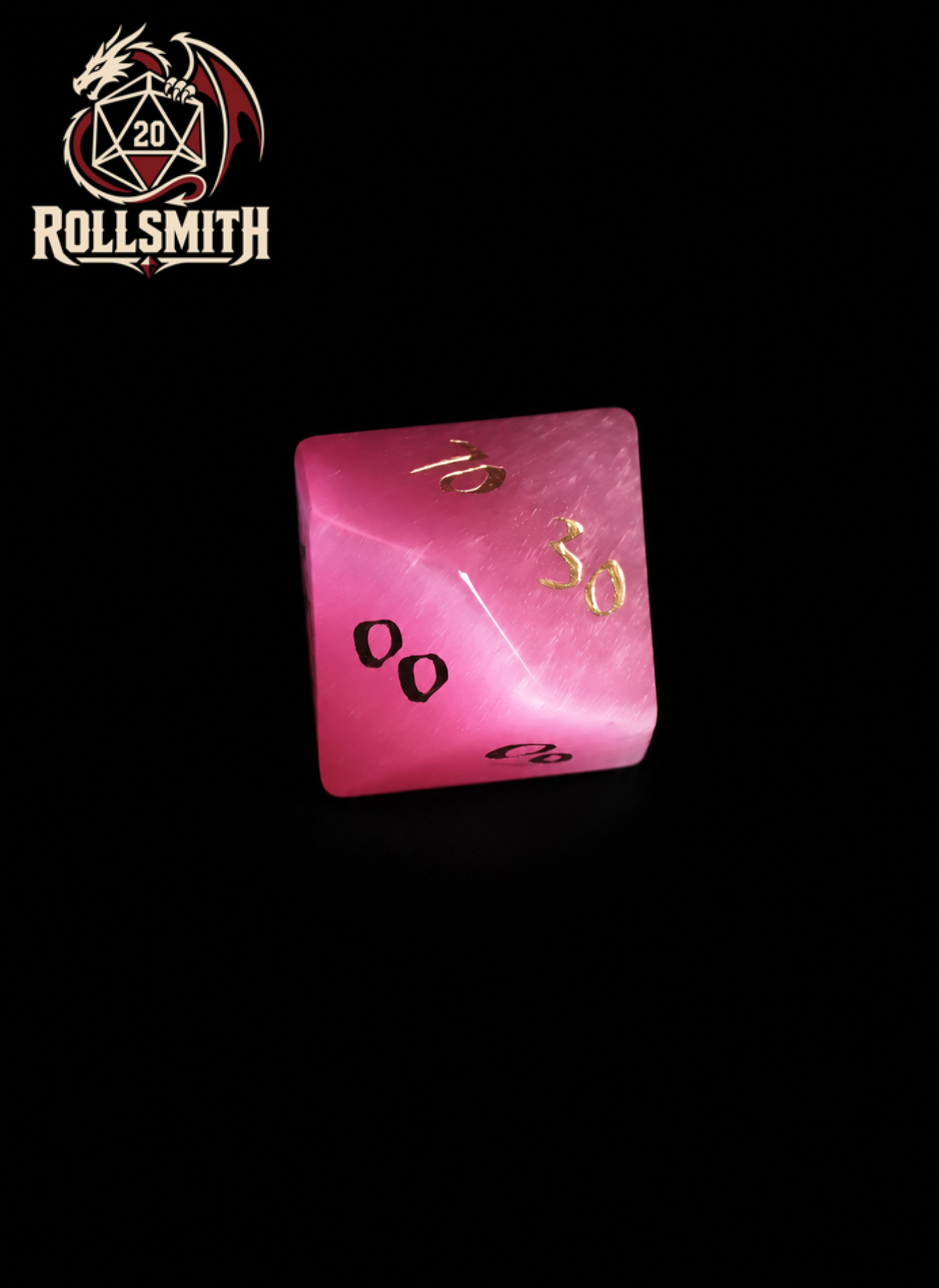 Oath of the Rose Sanctum｜Pink Cat’s Eye DnD Dice Set