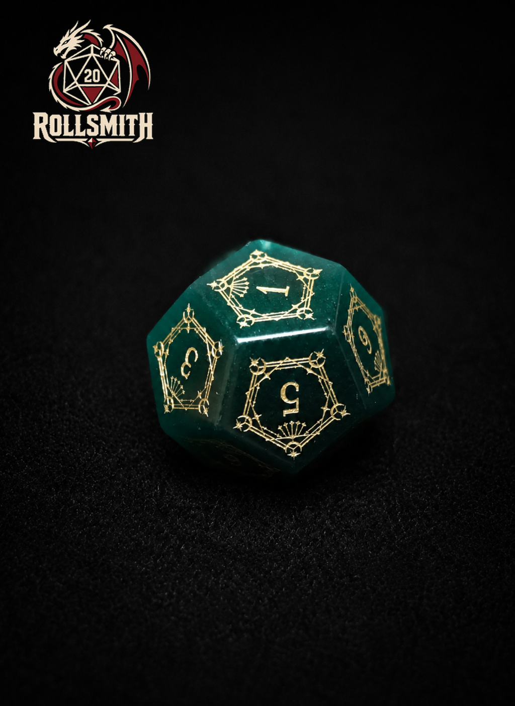Breath of the Emerald Abyss – Green Cat’s Eye 7-Piece Polyhedral Dice Set