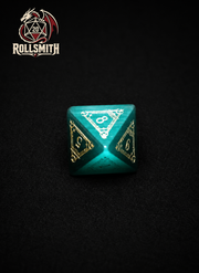 Breath of the Emerald Abyss – Green Cat’s Eye 7-Piece Polyhedral Dice Set