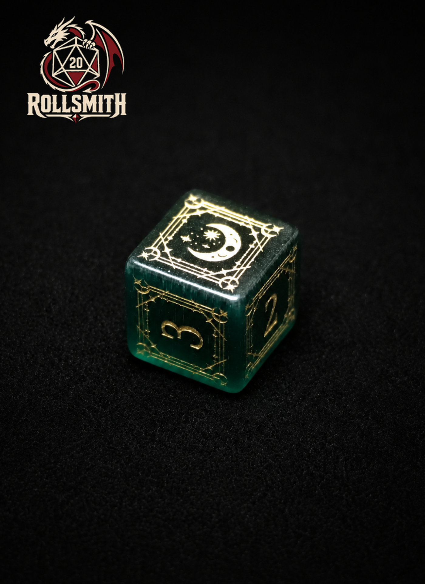 Breath of the Emerald Abyss – Green Cat’s Eye 7-Piece Polyhedral Dice Set