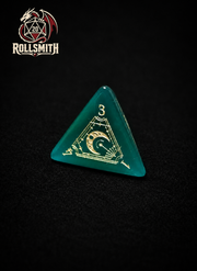 Breath of the Emerald Abyss – Green Cat’s Eye 7-Piece Polyhedral Dice Set