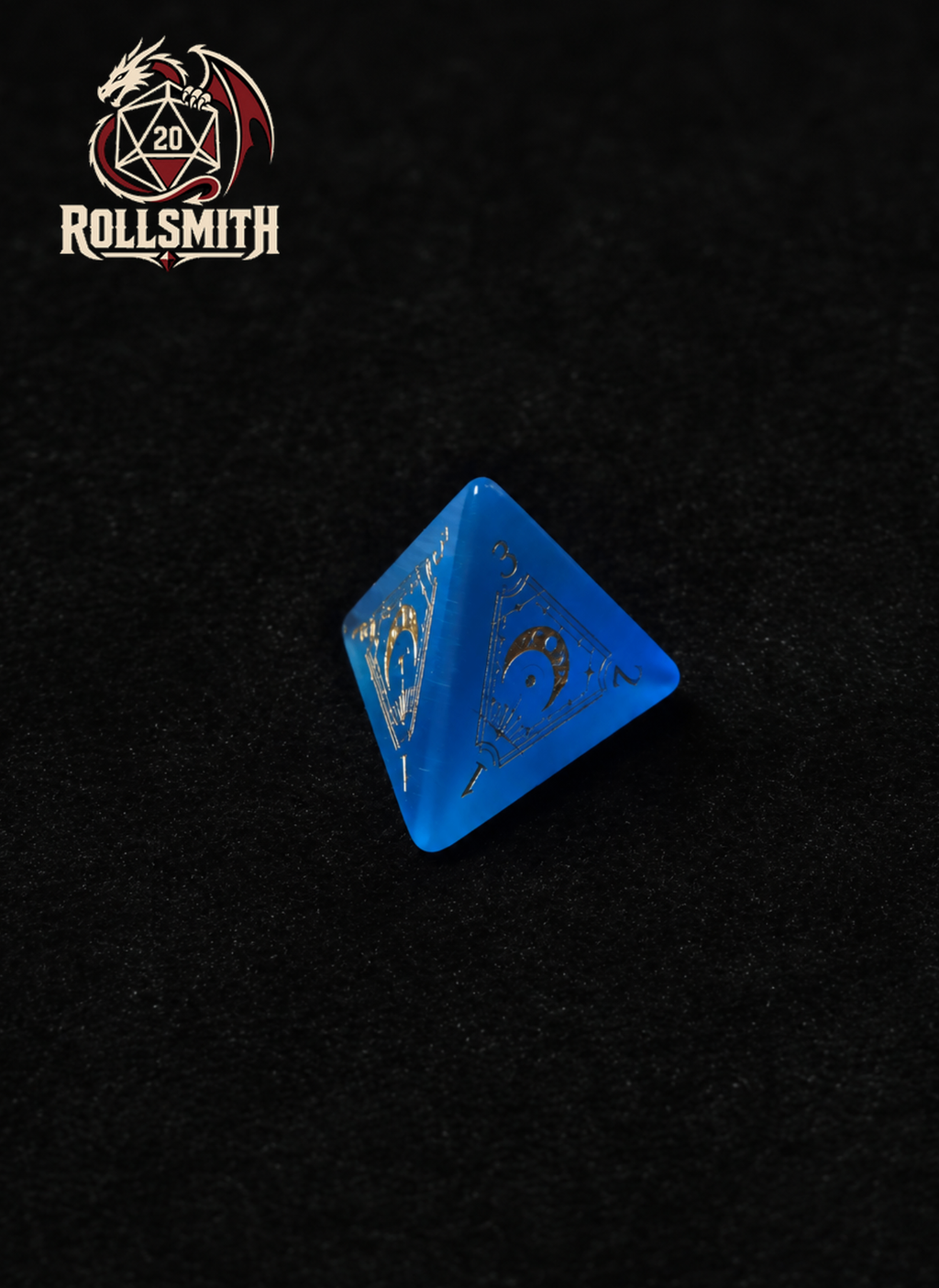 Eye of the Azure Moon – Blue Cat’s Eye 7-Piece Polyhedral Dice Set