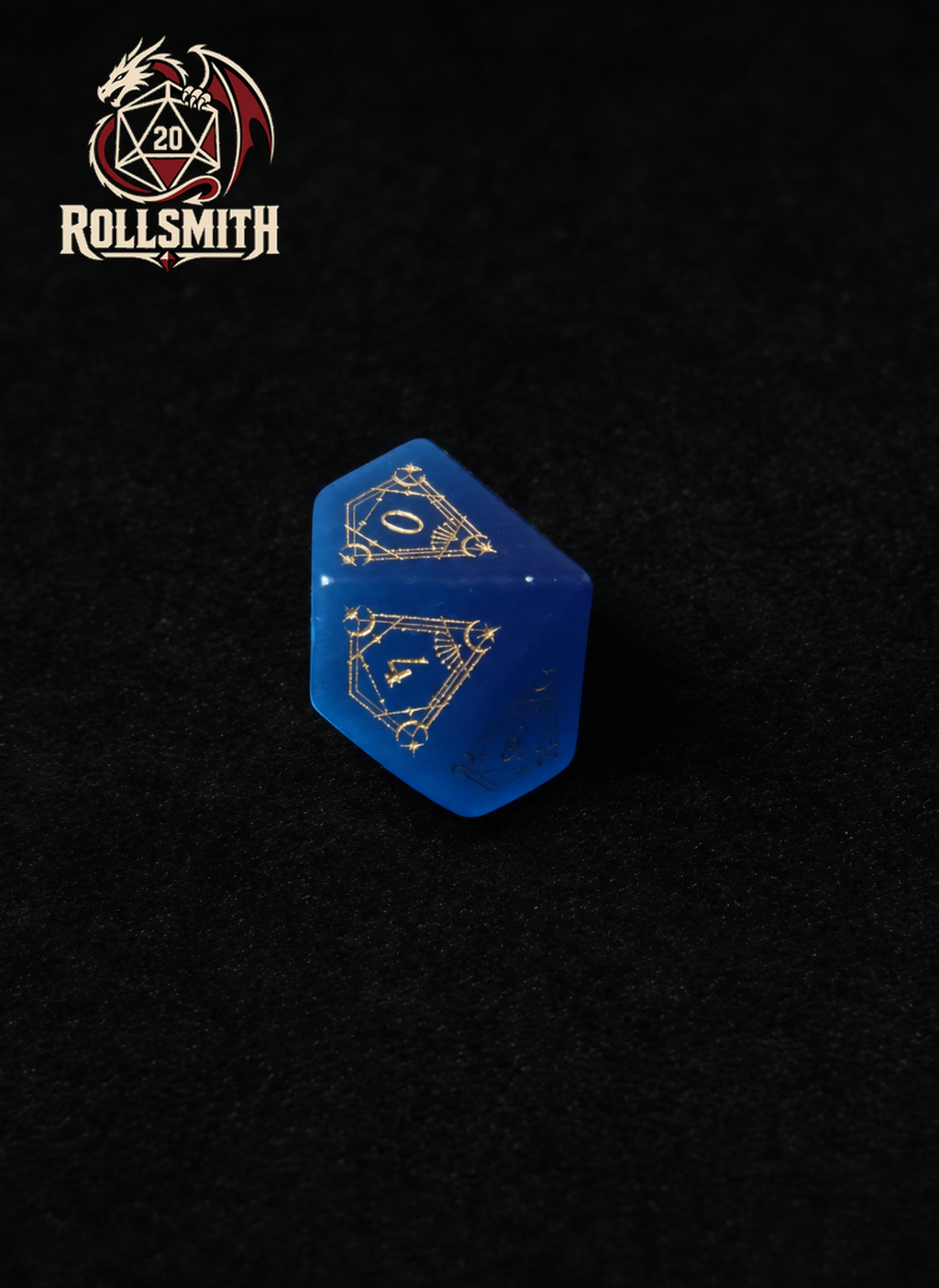 Eye of the Azure Moon – Blue Cat’s Eye 7-Piece Polyhedral Dice Set
