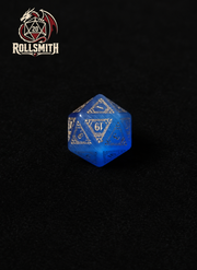 Eye of the Azure Moon – Blue Cat’s Eye 7-Piece Polyhedral Dice Set