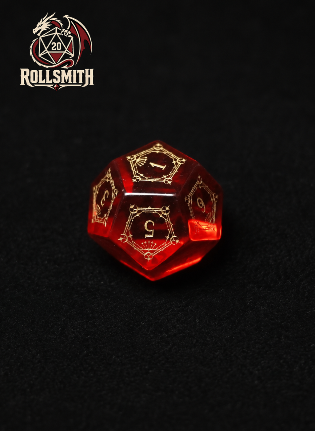 Heart of the Crimson Flame – Red K9 Crystal Glass 7-Piece Dice Set