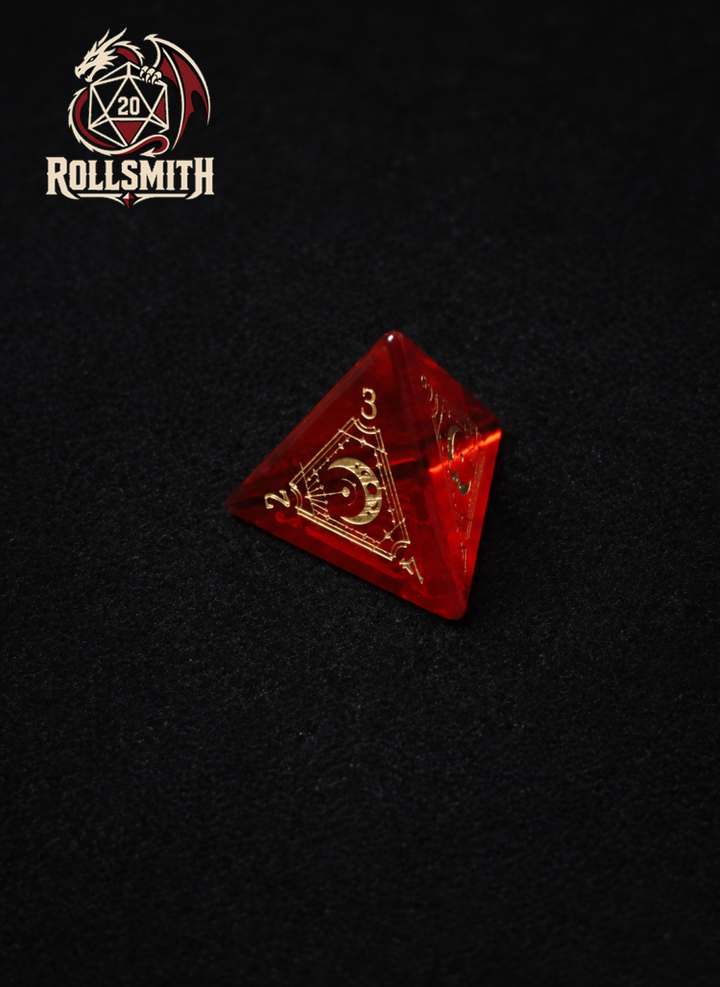 Heart of the Crimson Flame – Red K9 Crystal Glass 7-Piece Dice Set