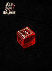 Heart of the Crimson Flame – Red K9 Crystal Glass 7-Piece Dice Set