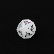 Sigil of the Iridescent Sky – White Crystal Rune DnD Dice Set