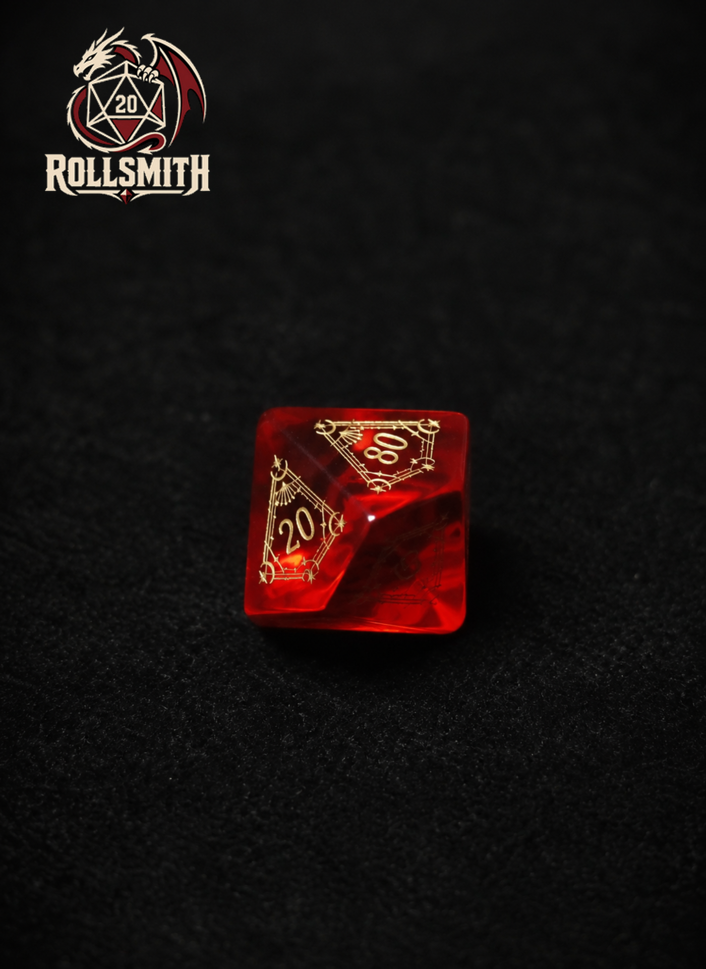 Heart of the Crimson Flame – Red K9 Crystal Glass 7-Piece Dice Set