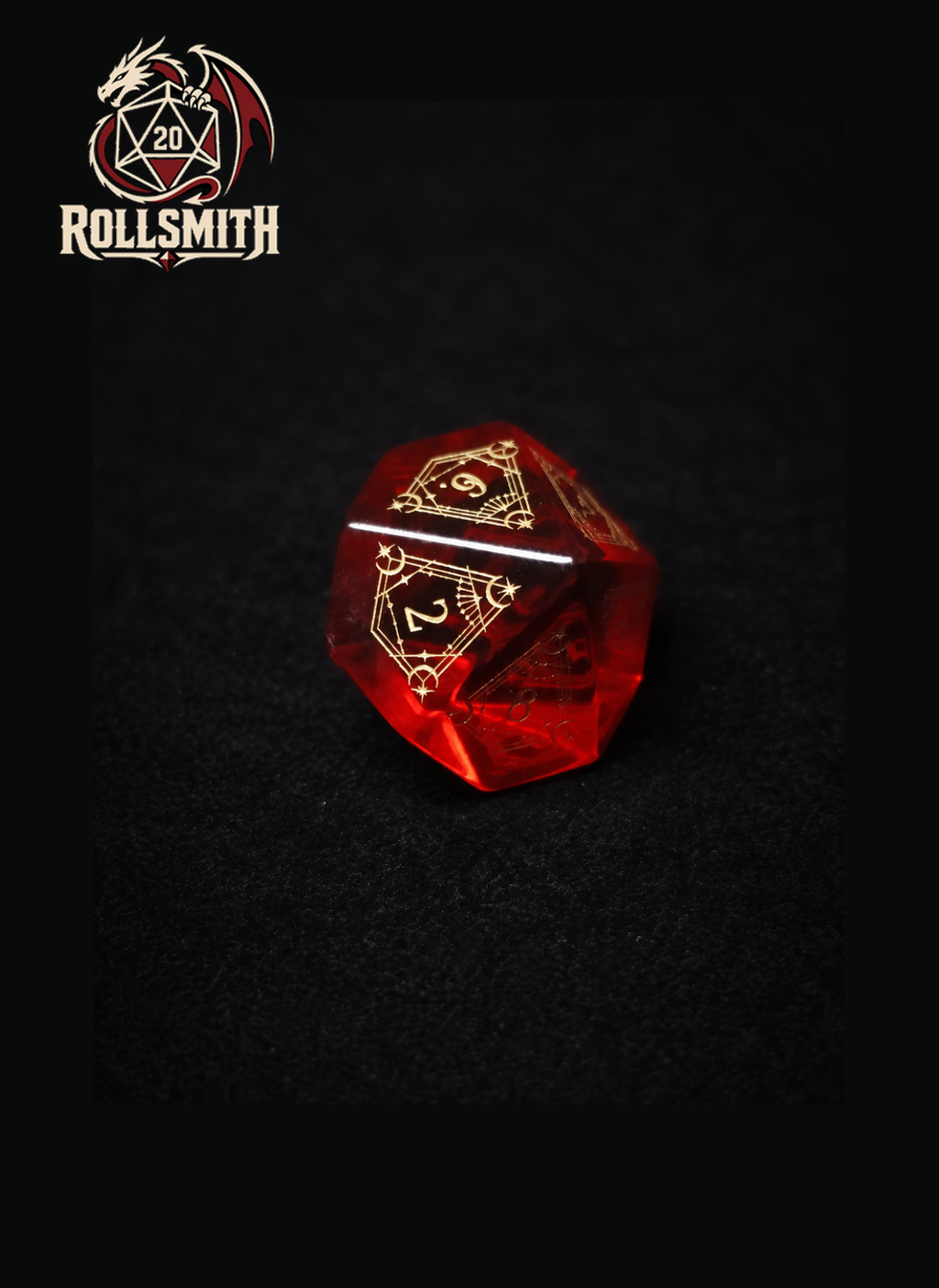 Heart of the Crimson Flame – Red K9 Crystal Glass 7-Piece Dice Set