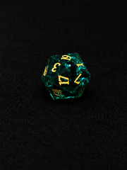 The Drowned Oath｜Green K9 Crystal Glass DnD Dice Set
