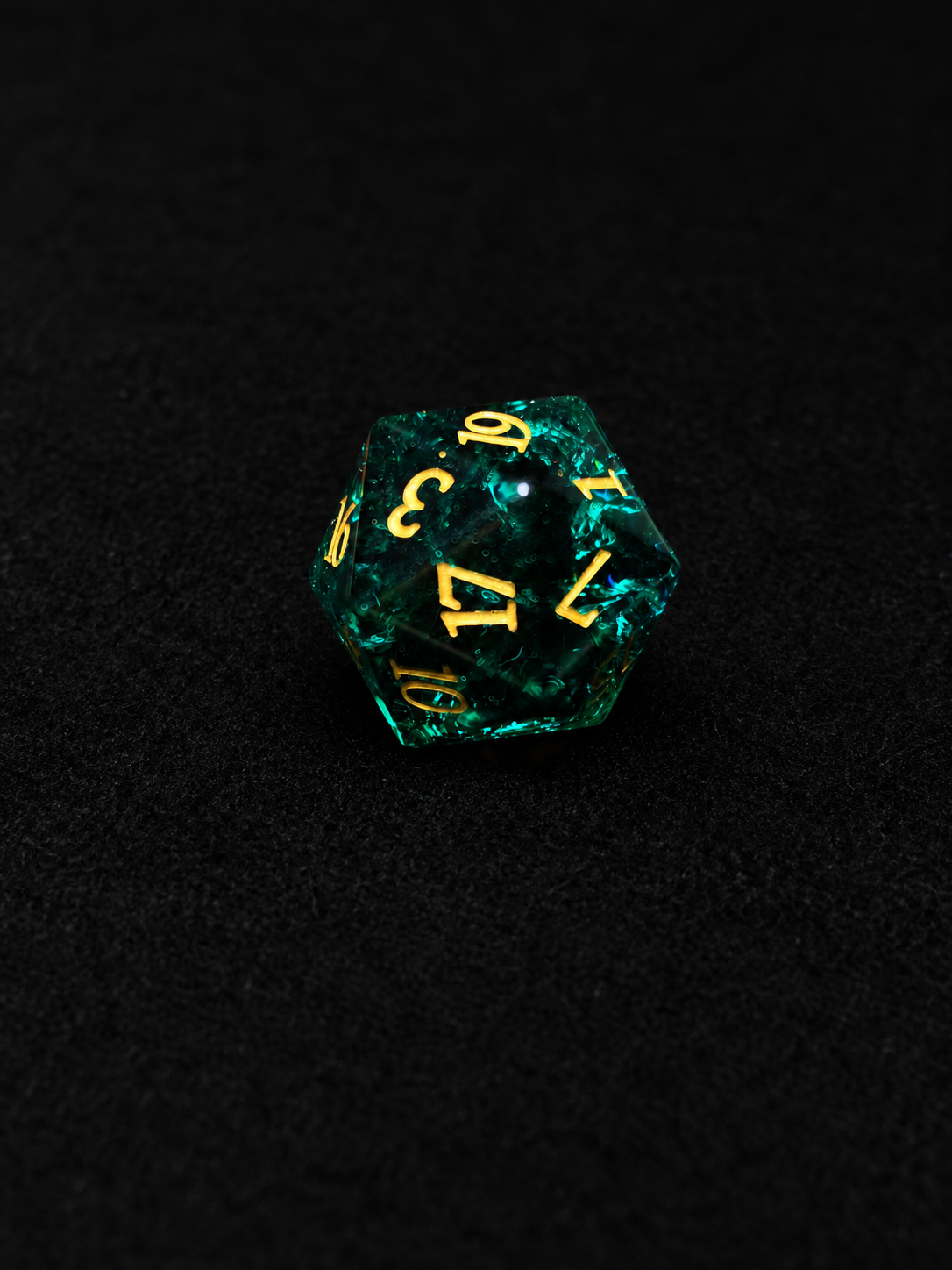 The Drowned Oath｜Green K9 Crystal Glass DnD Dice Set
