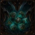 Breath of the Emerald Abyss – Green Cat’s Eye 7-Piece Polyhedral Dice Set
