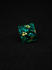 The Drowned Oath｜Green K9 Crystal Glass DnD Dice Set