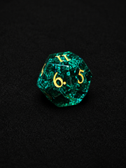 The Drowned Oath｜Green K9 Crystal Glass DnD Dice Set