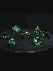 The Drowned Oath｜Green K9 Crystal Glass DnD Dice Set